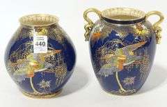 TWO CARLTON WARE "SKETCHING BIRD" VASES