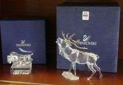 TWO SWAROVSKI CRYSTAL FIGURINES WITH BOXES