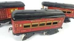 THREE AMERICAN FLYER TIN LITHO POST OFFICE BAGGAGE CARS