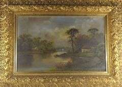 OIL ON CANVAS IN ANTIQUE GILT FRAME