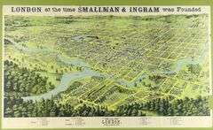 ORIGINAL SMALLMAN & INGRAM BIRDSEYE VIEW MAP OF LONDON