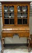 19TH CENTURY BURL WALNUT DISPLAY CABINET