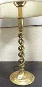PAIR OF BRASS "CANDLESTICK" LAMPS