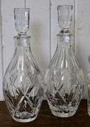 CRYSTAL DECANTERS AND JAR