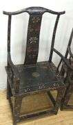 PAIR OF ANTIQUE CHINESE YOKE-BACK CHAIRS