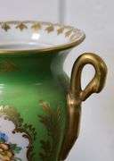 PAIR OF DRESDEN URNS
