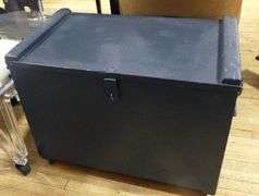 TWO WOODEN STORAGE TRUNKS
