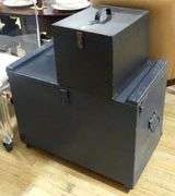 TWO WOODEN STORAGE TRUNKS