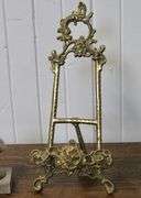 BRASS EASEL, BELL, ETC.