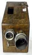 LARGE 1940'S FILM CAMERA IN WOODEN CASE