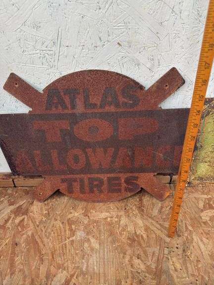 Atlas tires, crush sign