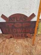 Atlas tires, crush sign