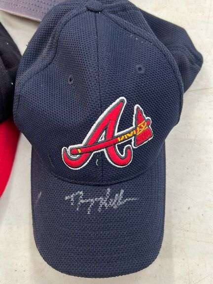 Hat Signature Braves hats some Signed hats - Gary Realty & Auction