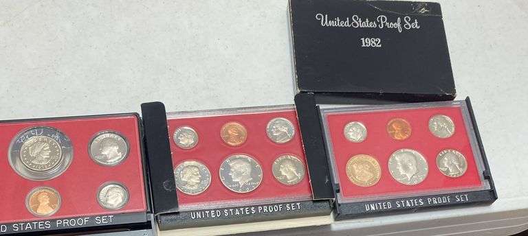 1977, 79, 81, 82 proof sets