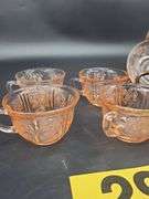 8 pics Cabbage Rose Pink Depression Glass