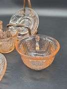 8 pics Cabbage Rose Pink Depression Glass