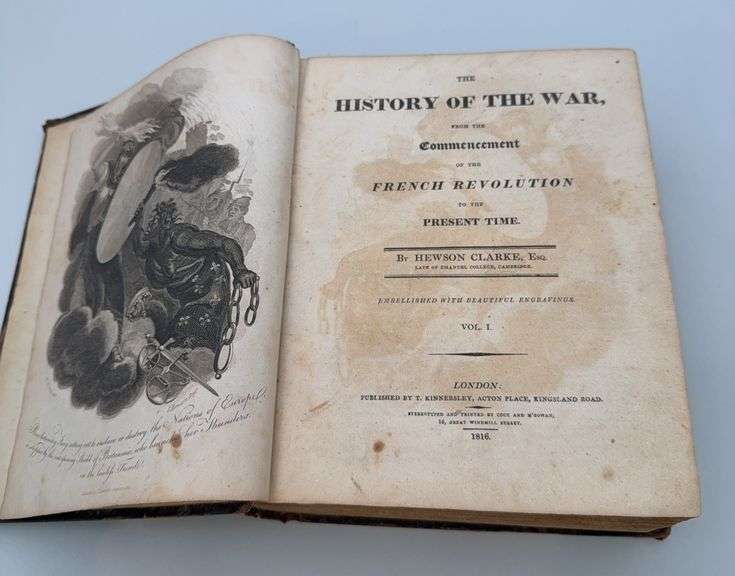 1816 History of the War Book by Hewson Clarke with Engravings