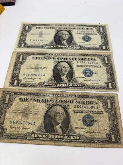 3 $1 silver certificates
