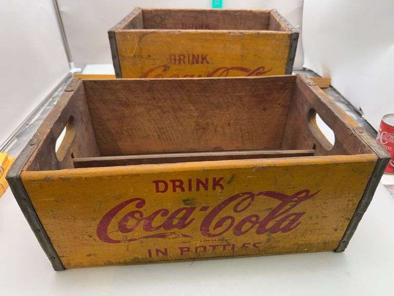 (2) Coca Cola wooden crates