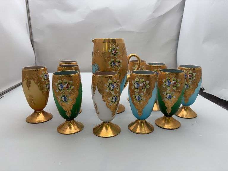 Italian enameled water set