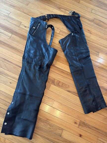 Harley Davidson size xl leather jacket and chaps large