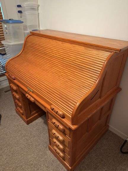 S Roll top desk 54”x33”x50”