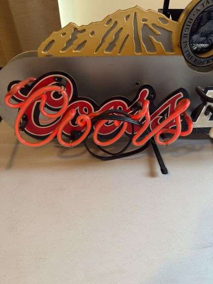 Coors light neon sign, light busted 34”