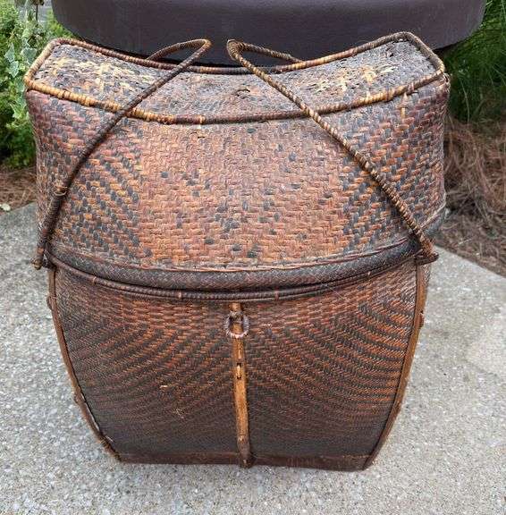Oriental Covered Basket 23"