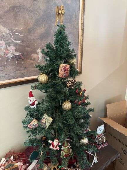 Christmas Tree 42" and Items on Table