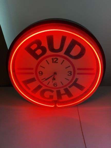 Bud light neon clock 20”