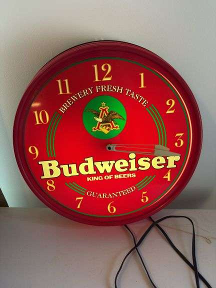 Budweiser clock 18”