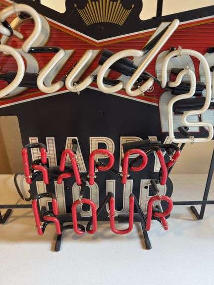 Bud 29 happy hour neon sign 27”x22”