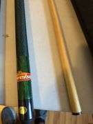 Pool balls, chalk, Budweiser, camel and other cues etc