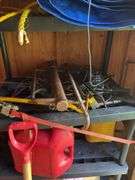 Post driver, shelf, gas cans etc