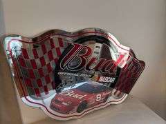 Bud nascar mirror sign 38”x22”