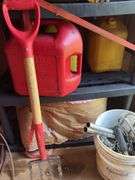 Post driver, shelf, gas cans etc
