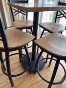 24” sq table and 4 barstools