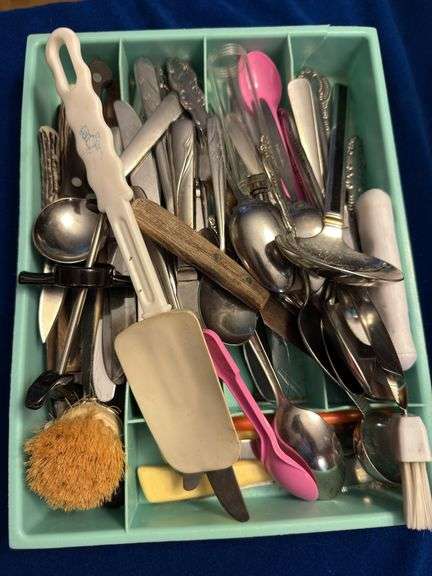 Assorted flatware & kitchen utensils