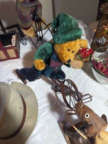 Boyd bears, doll rocking horses, hat etc