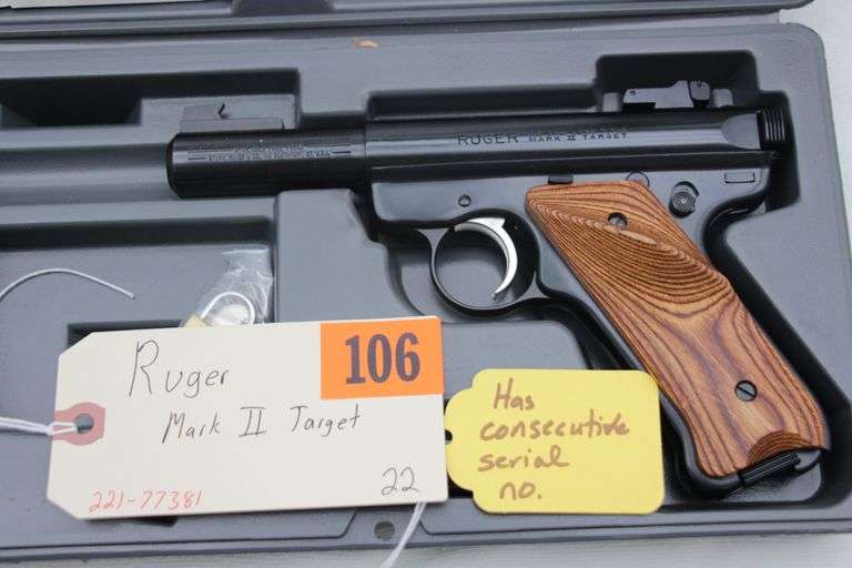 Ruger Mark II Target  .22  Consecutive Serial #  box