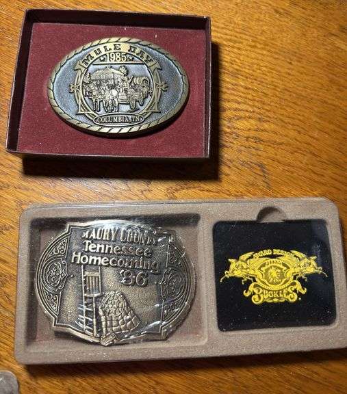 Mule day belt buckles