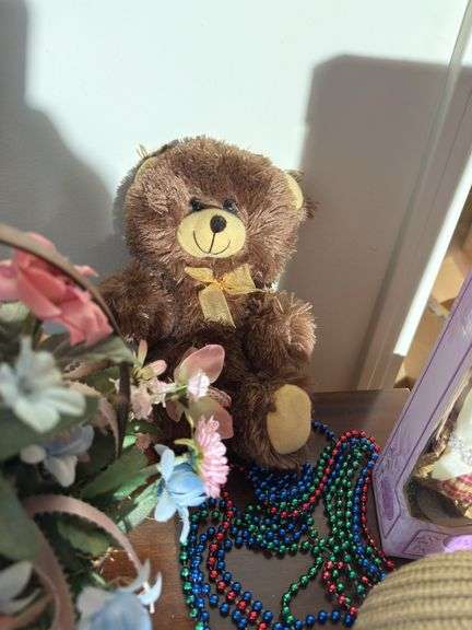 Dolls, basket etc