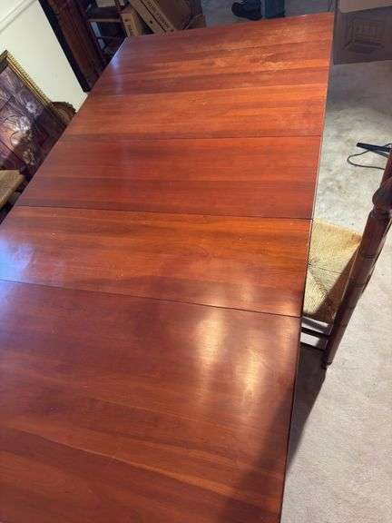 Drop leaf cherry dining table 86”x44” with 15” leaf