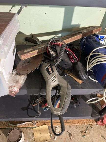 Toolbox with contents, shelf and contents