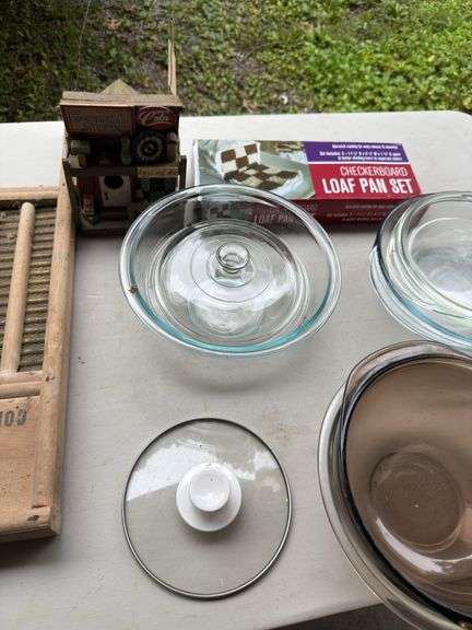 Washboard, sorry board game, dishes etc