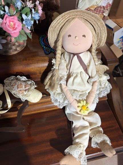 Dolls, basket etc
