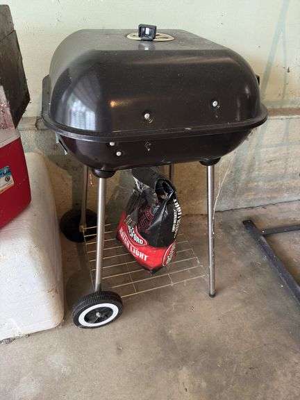 Coolers, charcoal grill
