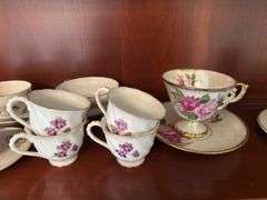 Assorted cups and saucers