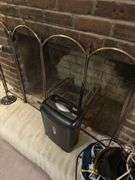 Paper shredder, fireplace screen, cords etc