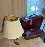 Suitcases, lamps, footstool etc